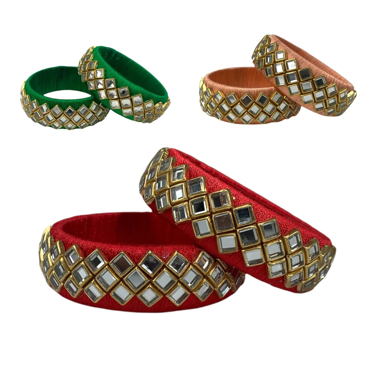 Indian Silk Thread Bangles for Women Traditional Kundan Bracelet Return Gifts Hippie Jewelry Bollywood Bracelet Gift for Her - Indian Bridal Set Thread Bangle